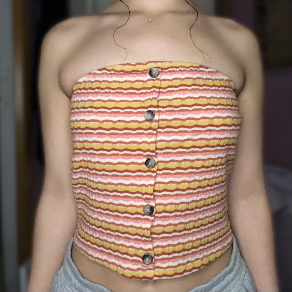 American Eagle Outfitters Striped Knit Tube Top
